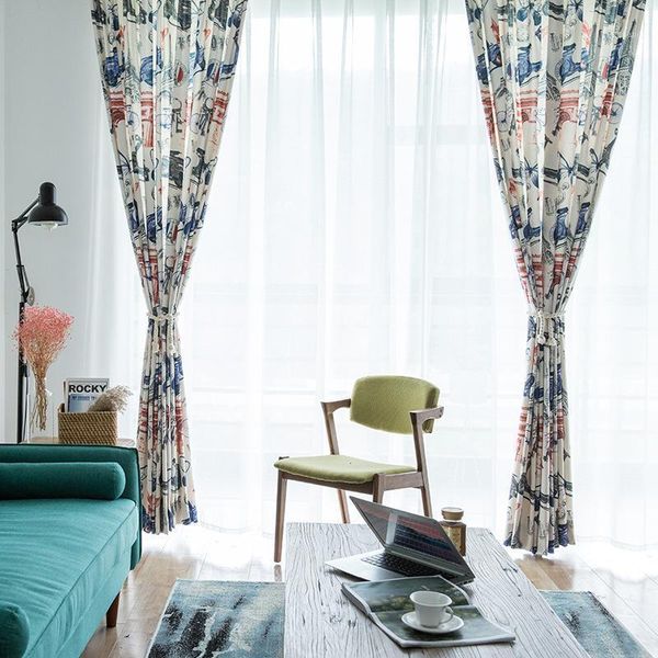 

curtains for living room car world curtain cloth european curtain simple polyester cotton print fabric1