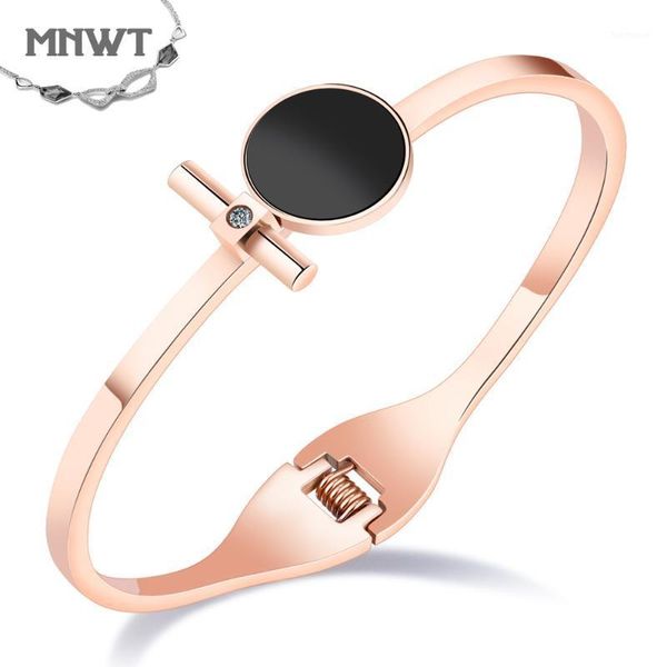 

mnwt women bangles fashion jewelry women's rose gold stainless steel bracelets girl gift bracelet1, Black