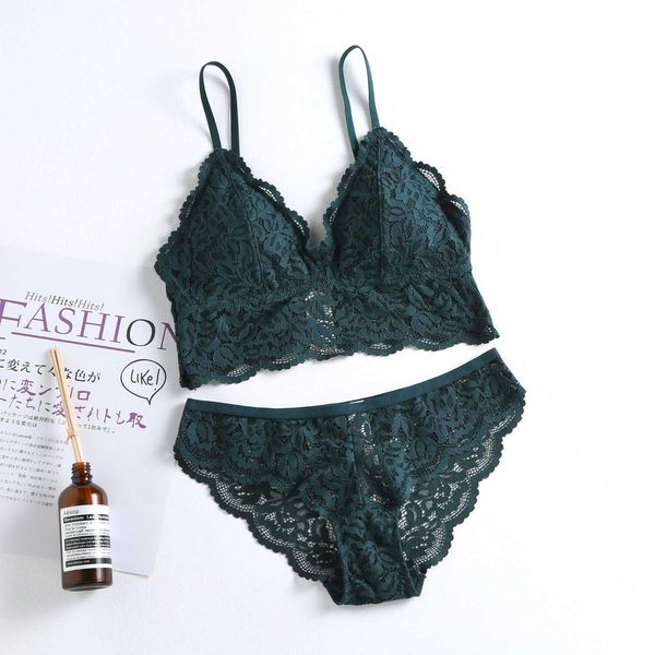 

french thin cotton modal lined gathered rimless lace bra suit g033, Red;black
