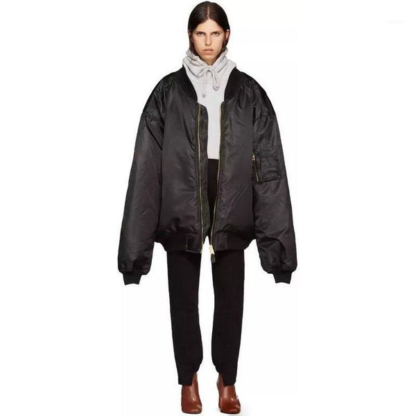 

2017 winter thick green jacket hiphop women men cotton-padded oversized jackets coat winter clothes1, Black;brown