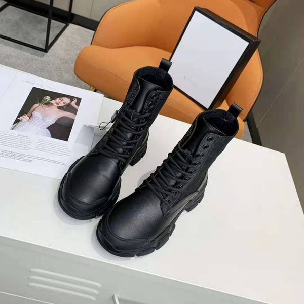 

women boots new fashion bottes winter snow boot bottines ladies ankle boots martin platform boot combat boots stivali bottes femmes stiefel, Black