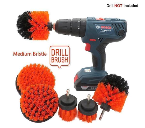 

6pcs/set electric drill power scrub clean brush electric drill brush kit for grout, tiles,bathroom, kitchen & q bbypbe