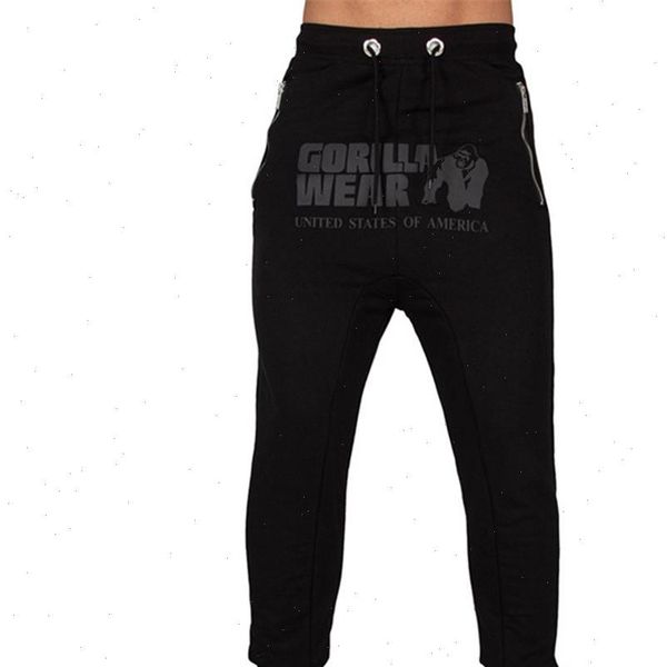 

black print joggers sweatpants men casual pants cotton trackpants gyms fitness workout trousers new male sportswear pencil pants