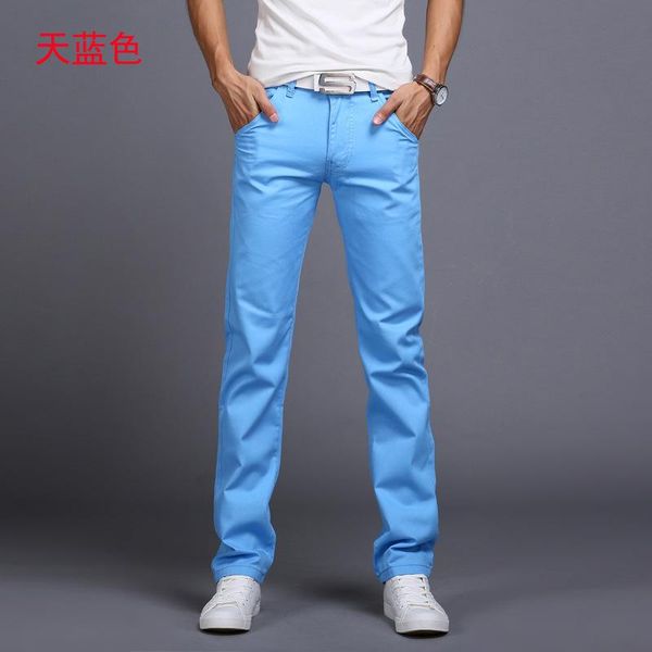 

2020 fashion men business casual pants slim straight trousers solid color man long pants spring autumn, Black