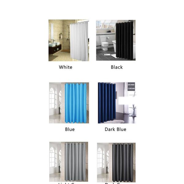 

полиэстерной ткань для душевой душевой занавеской с 12 шт. крючки водонепроницаемые пластиковые ванны сплошной цветной ванной комнаты sqckqm