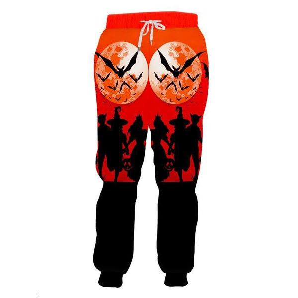 

custom sweat pants men women gothic 3d halloween witch print drawstring jogger pants fall winter casual hip hop rap trousers, Black