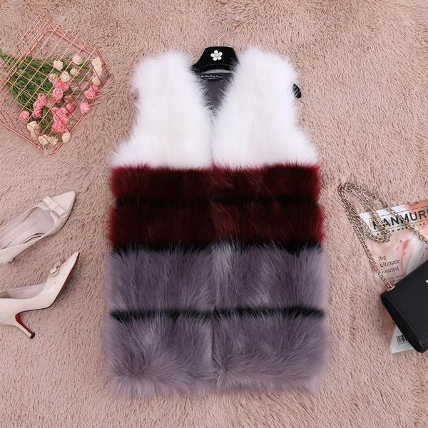 

fur vest female 018 autumn and winter new slim imitation fur vest fashion temperament three-color jacket1, Black