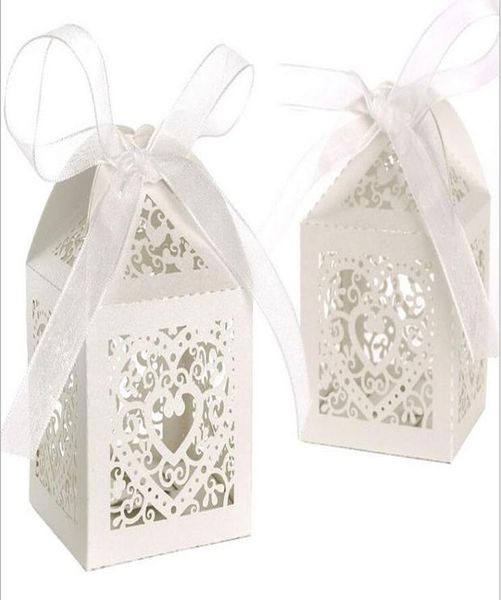 

500 pcs hollow laser cut heart shaped ribbon bride wedding decoration favor gift bags baby shower candy boxes wmtjqi