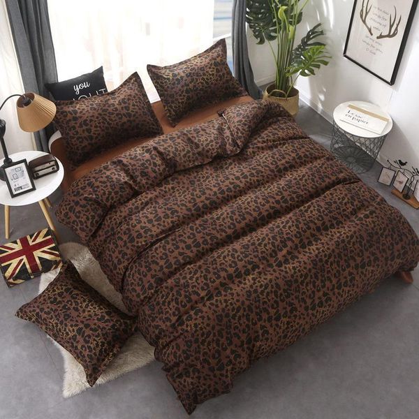 

leopard print 4pcs girl boy kid bed cover set duvet cover child bed sheets and pillowcases comforter bedding set 61013