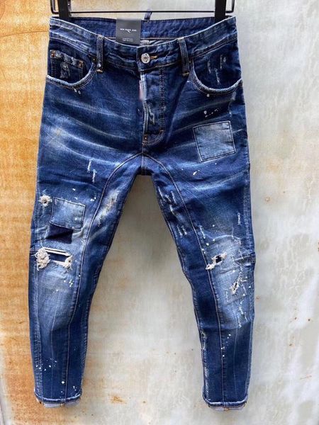 

european style brand italy mens jeans pants men slim jeans denim trousers zipper blue hole pencil pants for men1