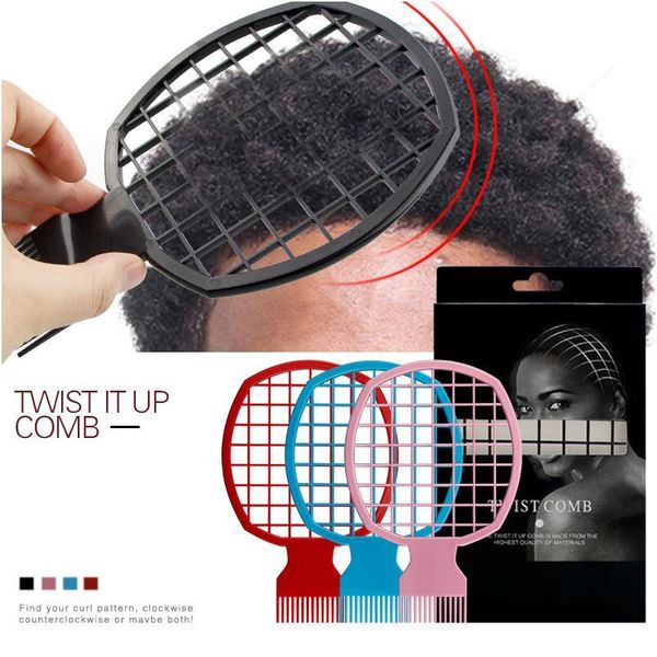 

african hairdressing twist wave curly hair comb professional salon barber mesh sponge tin foil brush hairdressing t jllfqj, Silver