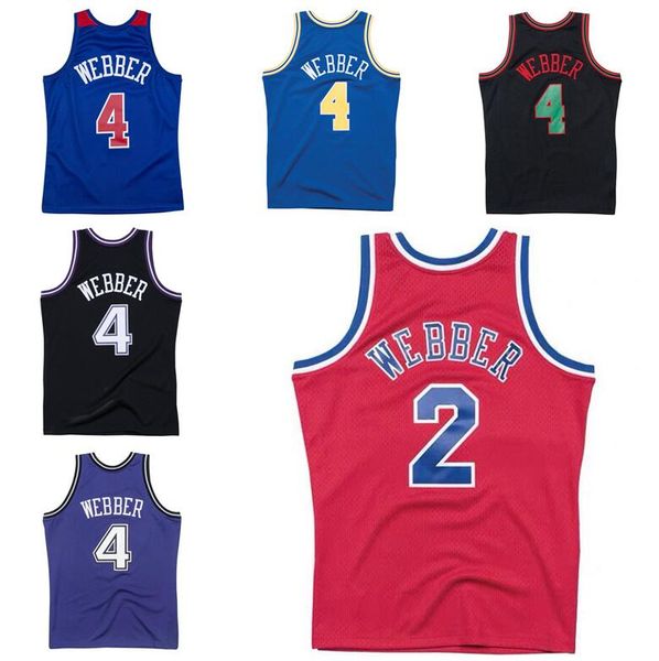 

stitched classic retro jersey chris webber mitchell and ness 1993-94 95-96 98-99 00-01 basketball jerseys men women youth s-6xl, Black;red