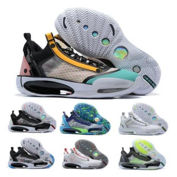 

flight 34 34s mens basketball shoes xxxiv low pure money regency purple heritage print guo ailun pop white cement man scarpe sneakers, White;red