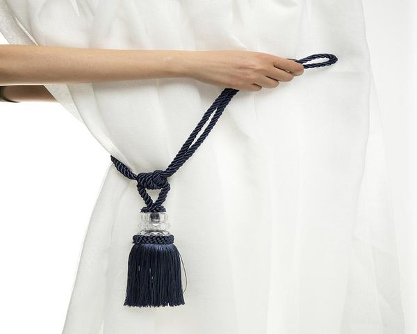 

1pc new crystal beaded tassel curtain tieback decorative curtain tie home decor cord for curtains buckle rope room accessories h jllnru