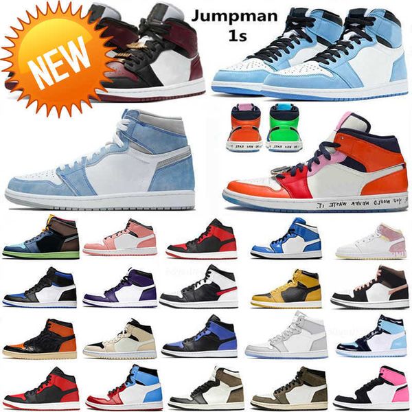 

2022 jumpman 1 1s basketball shoes university blue hyper royal melody ehsani fearless light smoke grey dark mocha chicago shadow, Black