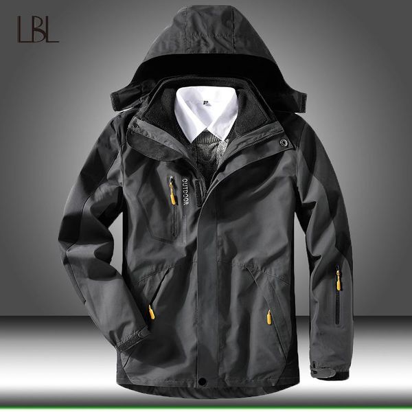 

winter softshell jacket men's windproof jackets outdoor mountain hiking trekking jacket men warm waterproof windbreaker coats, Black;brown