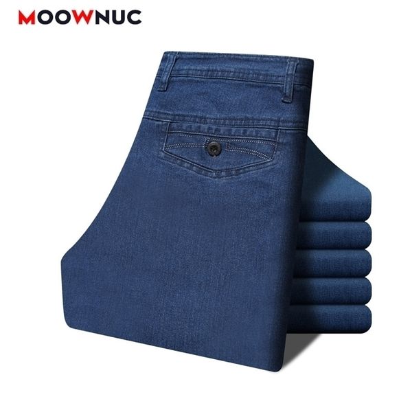 

jeans for men new spring summer casual fashion pants full-length fit elastic sweatpants denim male streetwear moownuc brand 201111, Blue