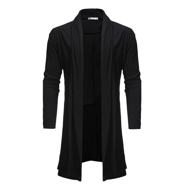 

men cotton cardigan autumn spring warm solid spacious regular fashion perfect quality long sweaters knitted casual jackets 201106, White;black