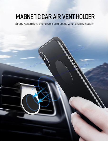 

magnetic car phone holder l shape air vent mount stand in car gps mobile holder for phone 12 samsung smart