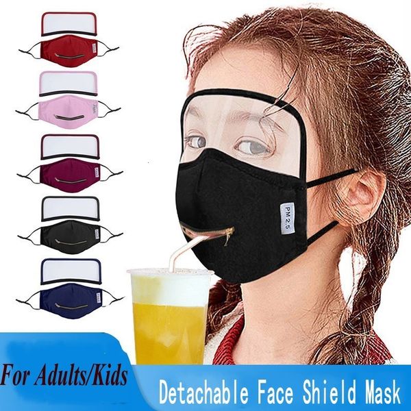 

1 2 draw drinking mask with in adjustable zipper kid's designer eye shield dustproof mouth cover washable face mas