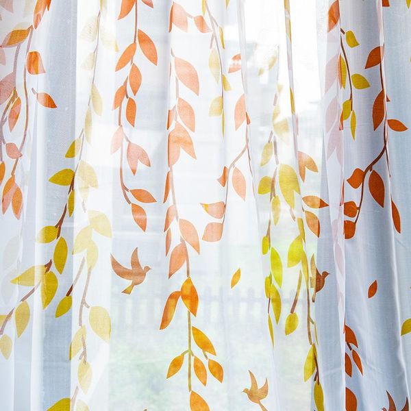 

чистые шторы ибы листья tulles окно окно шторы для гостиной кортинас листья печатные занавески для спальни кухня wmtmuj