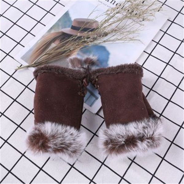 

2019 rabbit fur gloves,lady's winter fingerless gloves,hand wrist glove,half-fingers gloves sq