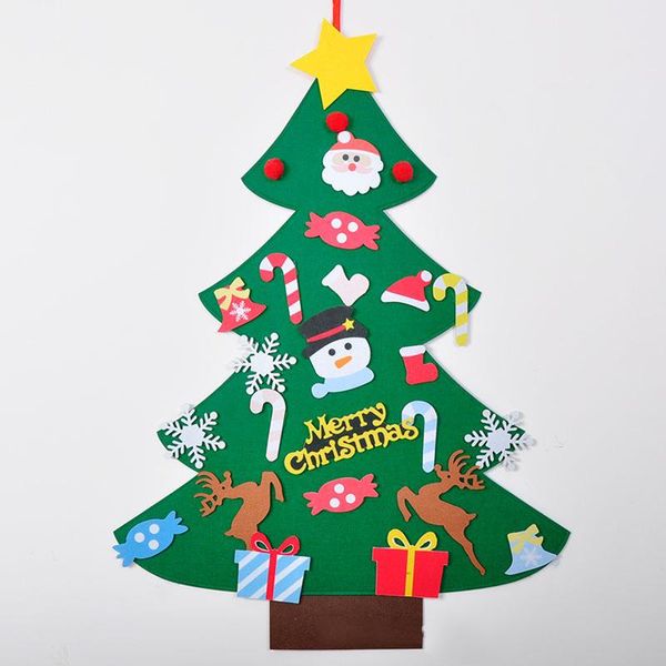 

christmas decorations felt tree decoration santa claus kids toys artificial trees xmas door wall hanging ornaments year gift