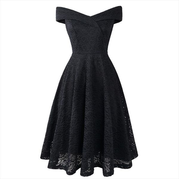

2019 summer women lace vintage dress red lace swing retro robe party dresses rockabilly pin up dress vestidos, Black;gray