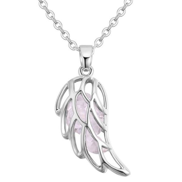 

women austrian crystal jewelry pendant necklaces hollow winged fashion accessories rhinestone bijoux rose gold plated 28