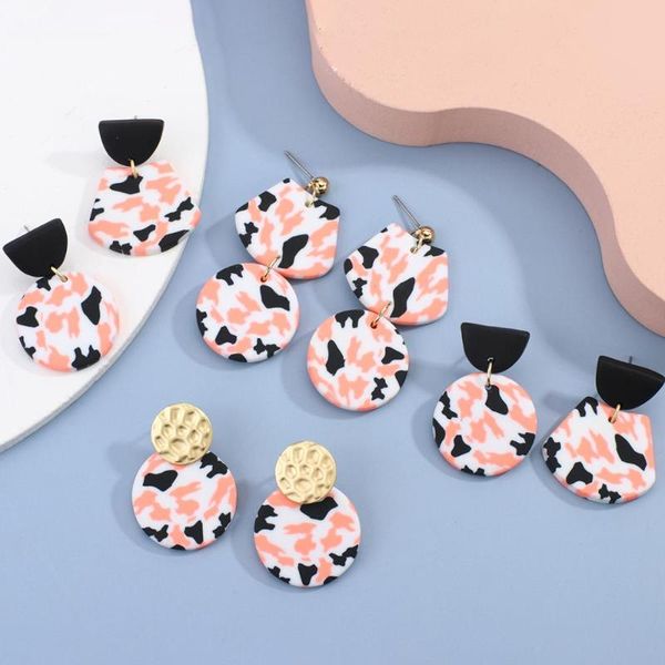 

dangle & chandelier aensoa unique women earrings 2021 trendy polymer clay drop cute pink pendant unusual jewelry gift, Silver