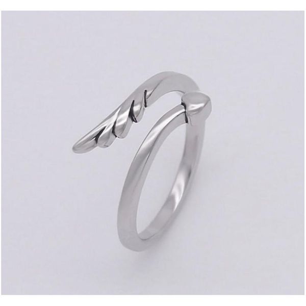 

women girl heart feather open ring for gift party cute feather ring jewelry accessori sqcvzc beauty888, Silver