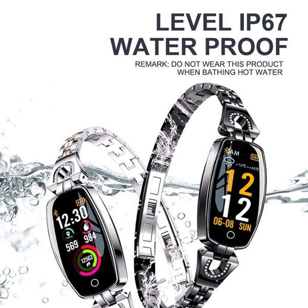 

h8 women's smart heart rate blood prsure control bracelet, pedometer and fitns t
