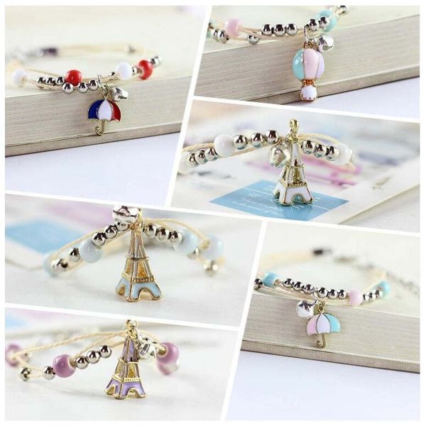 

tower bracelet sister fresh japanese and korean simple jewelry birthday gift gsfb111 mix order 20 pieces a lot charm bracelets, Golden;silver