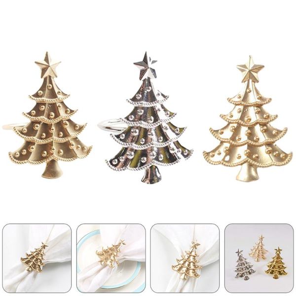 

3pcs christmas tree shaped napkin rings table napkin ring dinner decoration