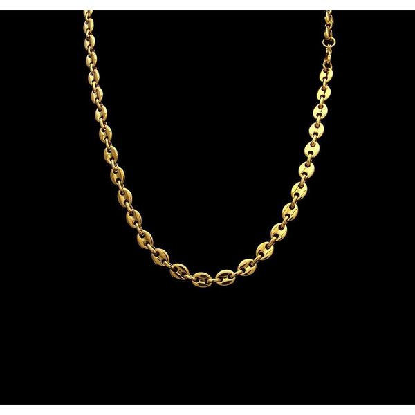 

stainless steel coffee bean chain gold silver color plated necklace and bracelets jewelry set street style 22" jllehz yy_dhhome