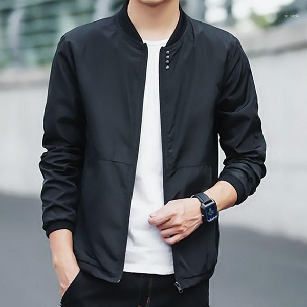 

2021 men's windbreaker jackets coat men's jacket new spring autumn casual solid fashion slim men bomber jacket male baseball1, Black;brown