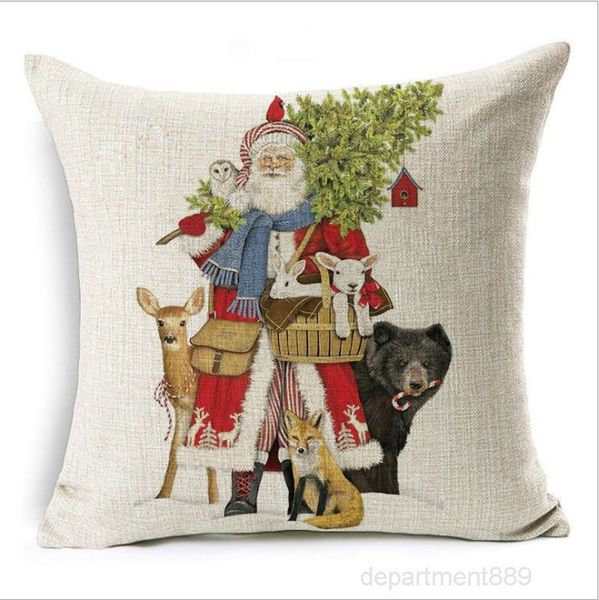 

a-cases covers chirstmas santa cushion pillowcases invisible zipper cover home sofa pillow case xmas decorations gifts owb1155
