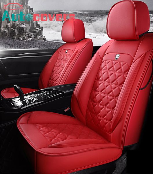

universal fit car interior accessories seat covers for sedan leather adjuatable five seats design seat cover for suv red