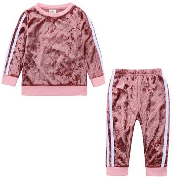 

kids boys girls clothing sets spring autumn toddler baby tracksuits sport suit pleuche jacket + pants set 0-4years children clothesi, White