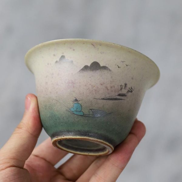 

luwu ceramic gaiwan teacup mountain chawan chinese tea sets drinkware 150ml luwu ceramic discount new jllisp