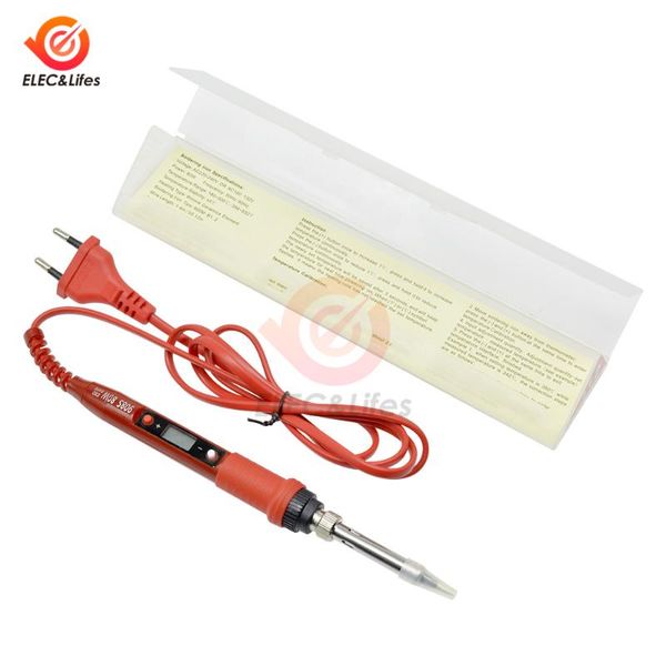 

hand & power tool accessories 220v 80w lcd digital electric soldering iron adjustable temperature solder safe ceramic heating rework station