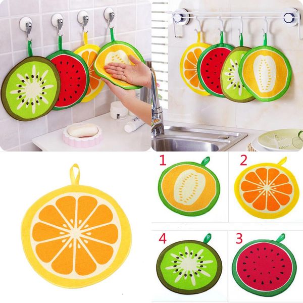 

hand lovely fruit print microfiber hanging kitchen towels quick-dry cleaning rag dish cloth wiping towel