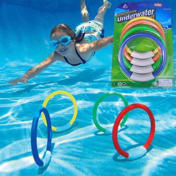 

pool & accessories 4pcs underwater children diving ring set water play toys sport dive beach summer fun toy kids swimming accessories1