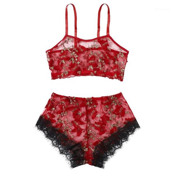 

bras sets women lace lingerie bra underwear set summer 2021 cut-out bow sleepwear female pajamas mujer nightie home clothes1, Red;black