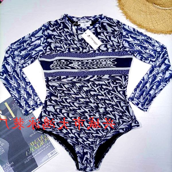 

one piece women's bikini long sleeve tight sunscreen dahong swimsuit factory