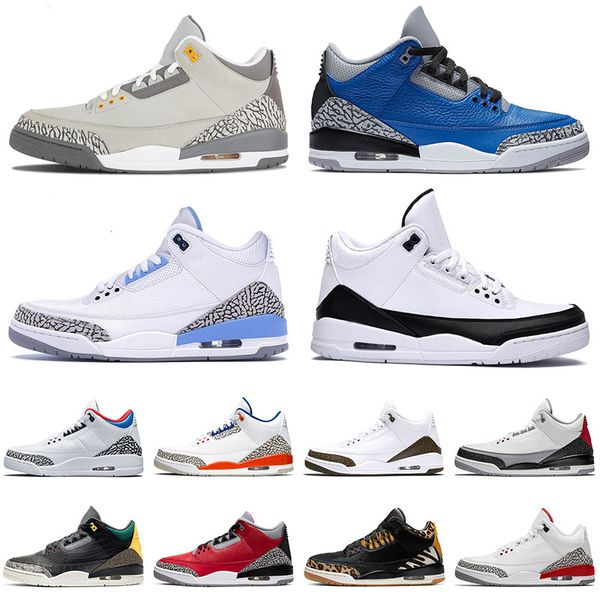 

3 3s jupman men women basketball shoes cool grey unc fragment fire red midnight navy satin jordan air trainers sneakers max size 13