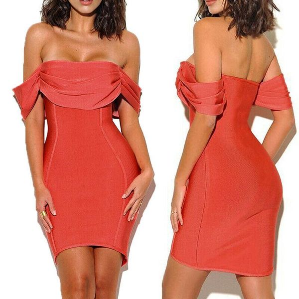 

uk women bodycon pencil dress ladies summer off shoulder ruffle bodycon dress party gown dresses, White;black