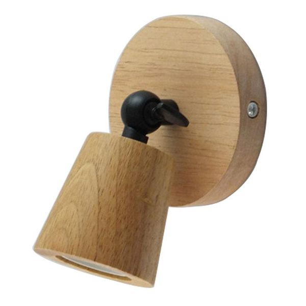 

wall lamp solid wood turn positioning holder e27 creative personality diy led light decorate bed lighting