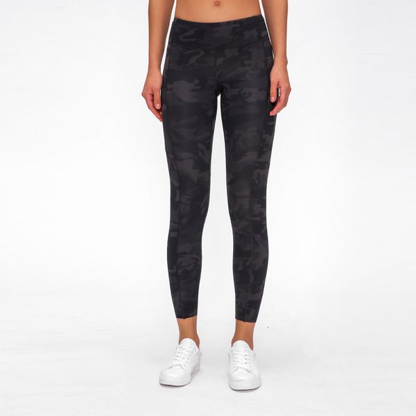 

2021 new 25" inseam warm-up with side pockets women stretchy yoga pants soft gym compression leggings 2kaw, Black