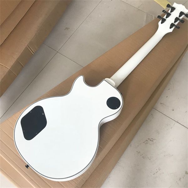 

delivery, ebony fingerboard, white electric guitar, black hardware electric guitar , electric guitars guitarra